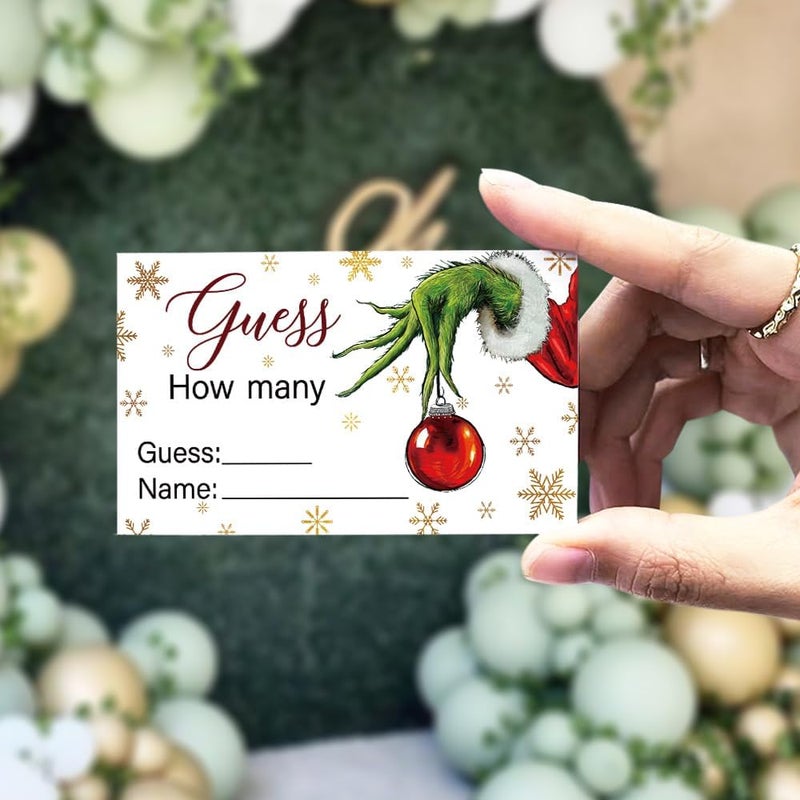 Kadiak How Many Kisses Sign & Game Cards Kit - Christmas Theme Party Game (1 Sign + 50 Cards) - Image 4